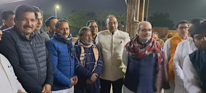 BJP people welcoming the BJP state president