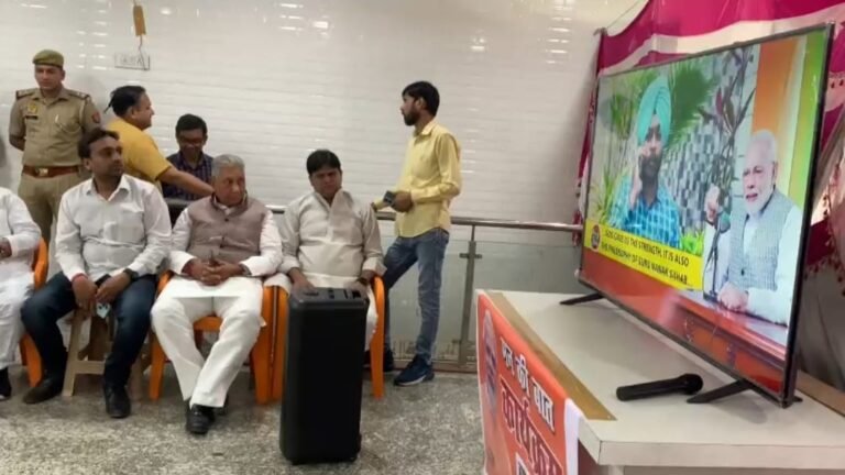 Union Minister of State General VK Singh listening to Mann Ki Baat program