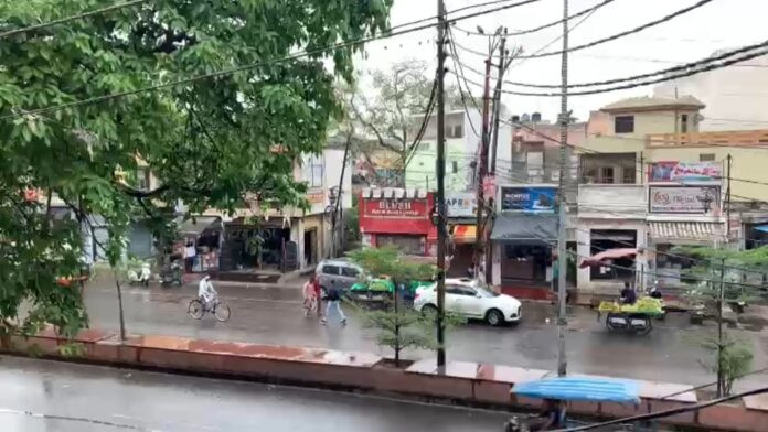 scene of rain in hapur