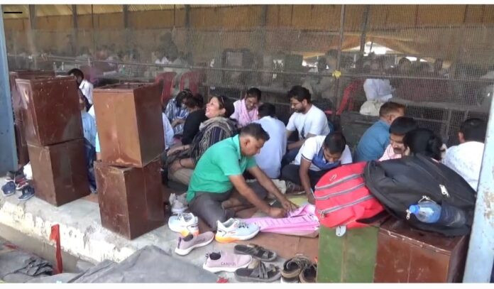 Personnel preparing materials for polling