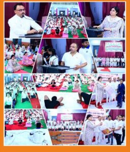 Ninth international yoga day नवम अंतर्राष्ट्रीय योग दिवस: हर घर आंगन योग थीम के किया गया योगा