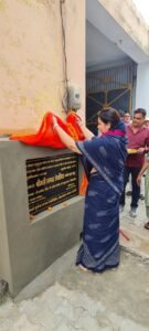 Hapur news ब्लाक प्रमुख ममता तेवतिया ने जरौठी में किया इंटरलाकिंग सड़क का उद्घाटन
