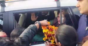 Bharat Jodo Nyay Yatra प्रियंका गांधी का कांग्रेस जनो ने किया जोरदार स्वागत Bharat Jodo Nyay Yatra