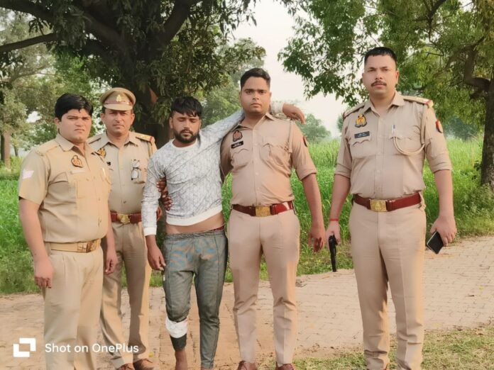 Hapur सिंभावली पुलिस और बदमाशों के बीच धांय धांय, एक घायल बदमाश समेत चार गिरफ्तार