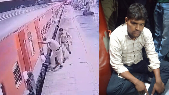 काशी विश्वनाथ एक्सप्रेस में आरपीएफ जवान की बहादुरी, यात्री की बचाई जान