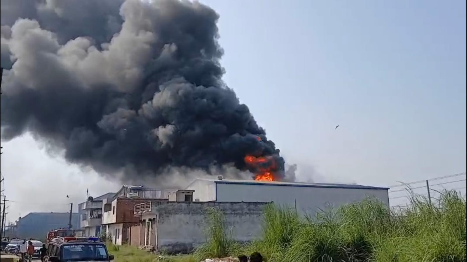 Hapur के मसूरी-गुलावटी रोड पर प्लास्टिक फैक्ट्री में भीषण आग, लाखों का नुकसान 1 Hapur-